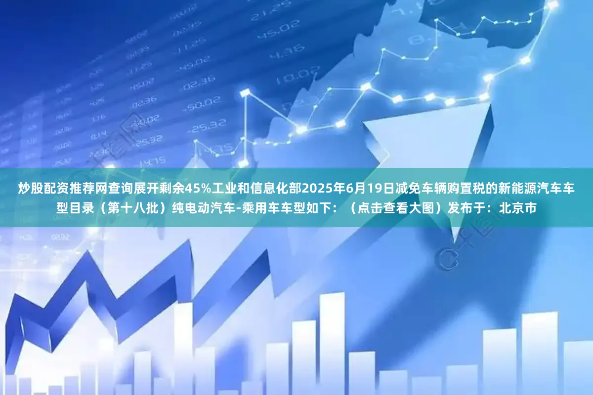 炒股配资推荐网查询展开剩余45%工业和信息化部2025年6月19日减免车辆购置税的新能源汽车车型目录（第十八批）纯电动汽车-乘用车车型如下：（点击查看大图）发布于：北京市